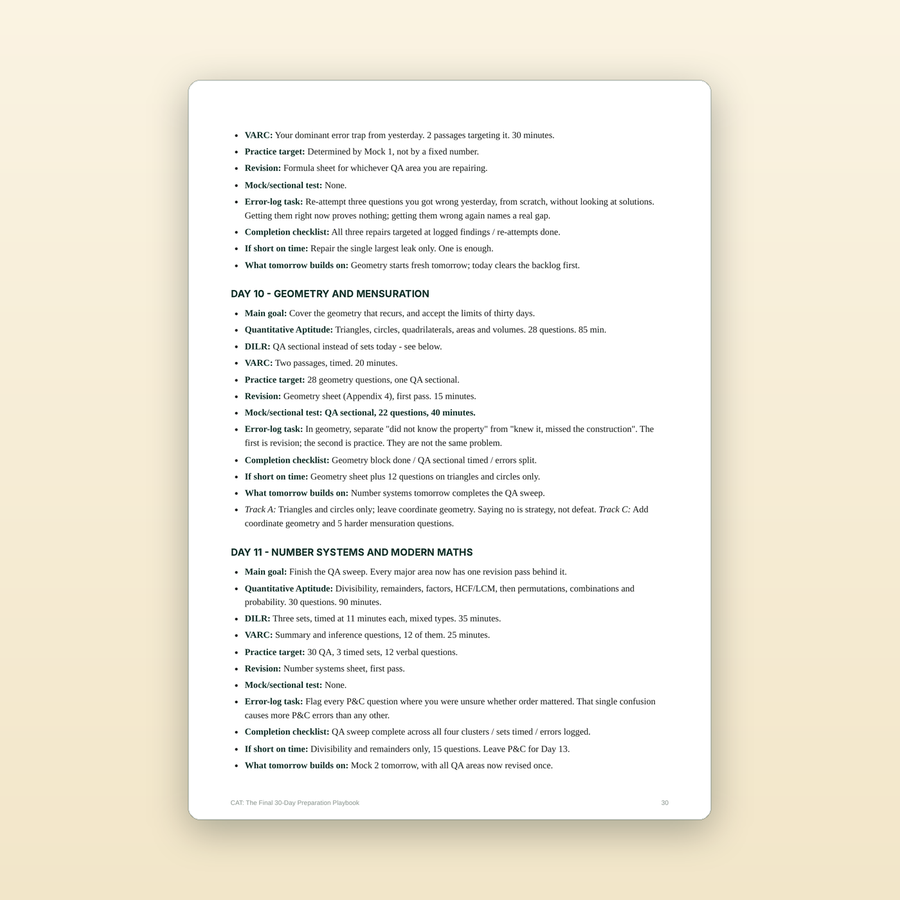 CAT 30-Day Preparation Playbook — Final Month Strategy PDF – Acseler